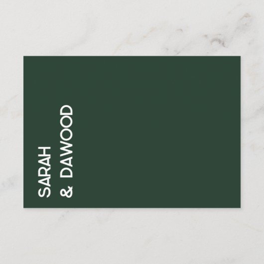 Carte de code vestimentaire Emerald Green White Ma (Dos)