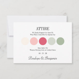 Carte de Code Vestimentaire pour Mariage Moderne