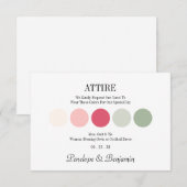Carte de Code Vestimentaire pour Mariage Moderne (Devant / Derrière)