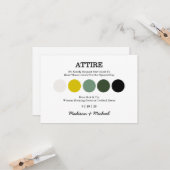 Carte de code vestimentaire pour mariage moderne (Devant/Arrière en situation)