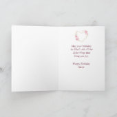 Carte de coeur à fleurs roses pour l'anniversaire (Intérieur)