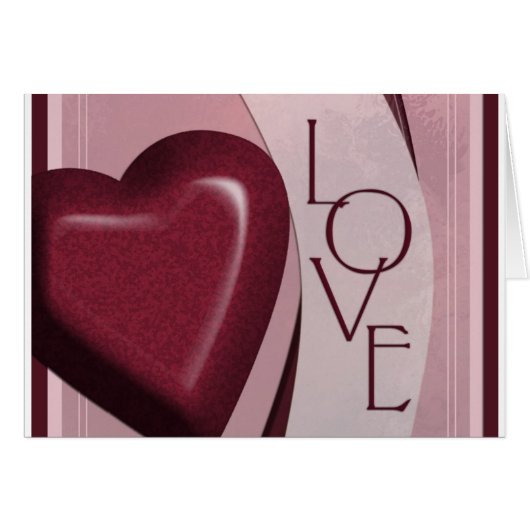 Carte de cœur d'amour (Devant horizontal)