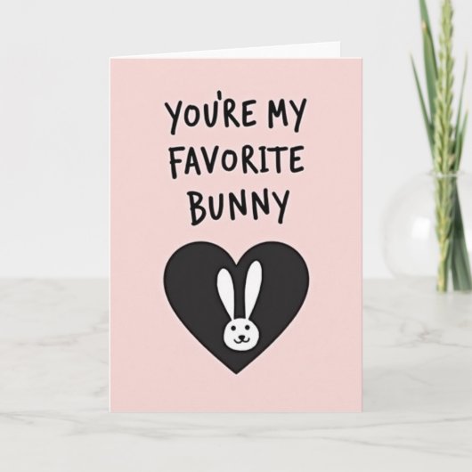 Carte de cœur d'amour de lapin préféré (Devant)