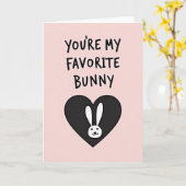 Carte de cœur d'amour de lapin préféré (Fleur jaune)