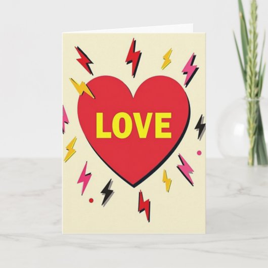 Carte de cœur d'amour électrique (Devant)
