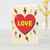 Carte de cœur d'amour électrique (Fleur jaune)