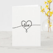 Carte de cœur d'amour éternel (Fleur jaune)