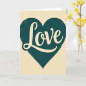 Carte de cœur d'amour vintage simple (Fleur jaune)