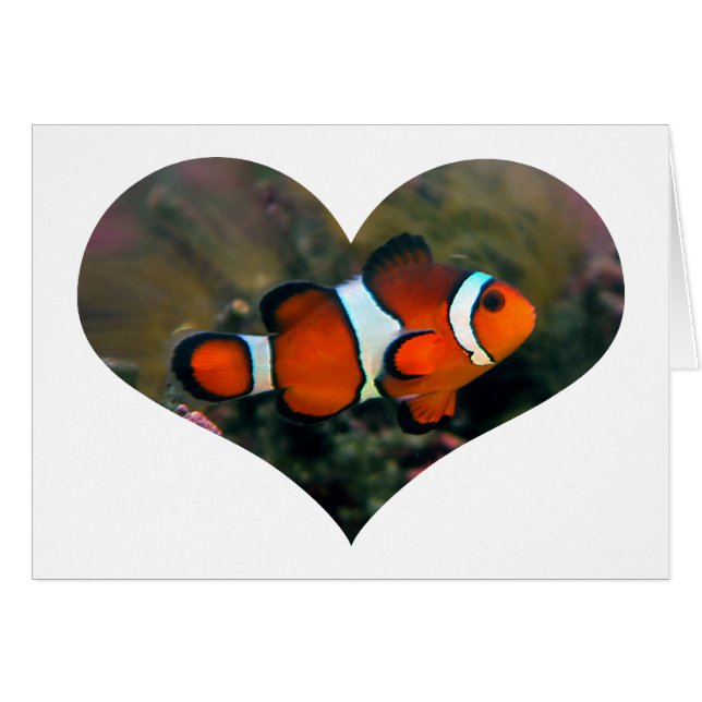 Carte de coeur de Clownfish (Devant horizontal)