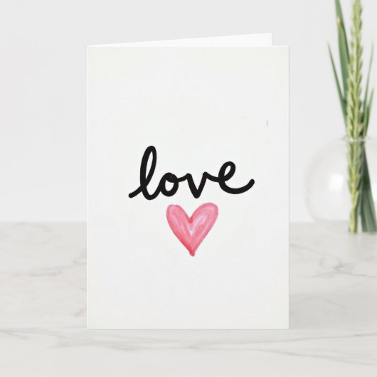 Carte de cœur de script d'amour romantique (Devant)