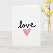 Carte de cœur de script d'amour romantique (Fleur jaune)