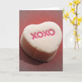 Carte de coeur de sucrerie de XOXO (Fleur jaune)