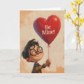 Carte de coeur dédiée Valentine (Fleur jaune)