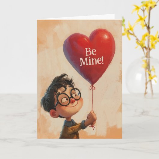 Carte de coeur dédiée Valentine (Fleur jaune)