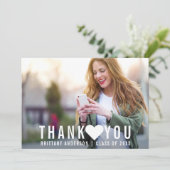 Carte de coeur du Merci de diplôme moderne (Debout devant)