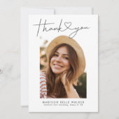 Carte de coeur du Merci de diplôme moderne (Devant)