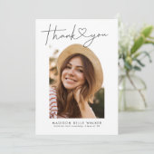 Carte de coeur du Merci de diplôme moderne (Debout devant)