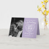 Carte de coeur en cristal du 15e anniversaire du M (Fleur jaune)