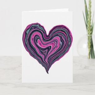 Carte de cœur en spirale minimaliste