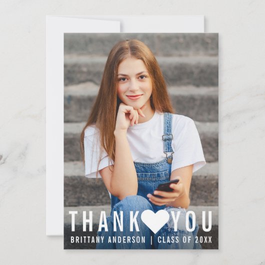 Carte de coeur Merci moderne tendance (Devant)