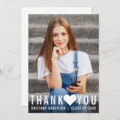 Carte de coeur Merci moderne tendance (Devant / Derrière)