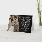 Carte de coeur noir 7e anniversaire du Mariage (Devant)