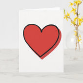 Carte de cœur rouge minimaliste (Fleur jaune)