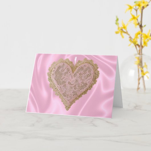 Carte de coeur Saint Valentin (Fleur jaune)