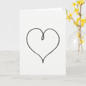 Carte de cœur simple dessiné à la main (Fleur jaune)