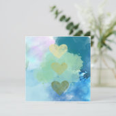 Carte de cœurs à l'aquarelle (Debout devant)