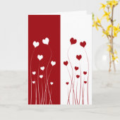 Carte de Coeurs d'Amour Rouge Rouge Blanc moderne (Fleur jaune)