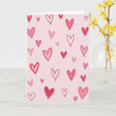 Carte de coeurs dessinés à la main (Fleur jaune)