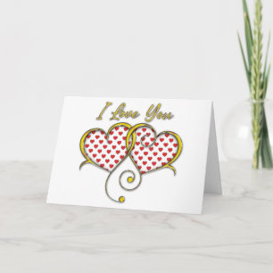 Carte de coeurs dorés Je t'aime Design