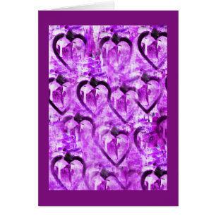 Carte de coeurs pourpres