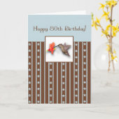 Carte de colibri 80e anniversaire (Fleur jaune)