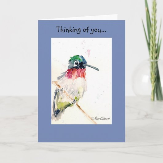Carte de colibri d'aquarelle (Devant)