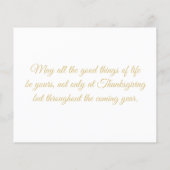 carte de collage de 3 photos chic or thanksgiving (Dos)