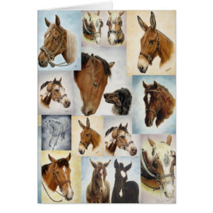 Carte de collage de cheval