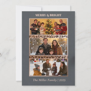 Carte de Collage de Couple Photo Merry & Bright 3