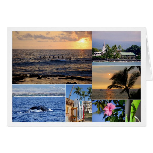 Carte de collage de Kailua Kona Hawaï (Devant horizontal)