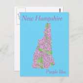 Carte de collage de la fleur de l'État du New Hamp (Devant / Derrière)