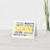 Carte de collage de mots d'astrologie des Gémeaux (Devant)