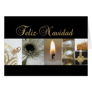 carte de collage de noël-mas en or noir espagnol