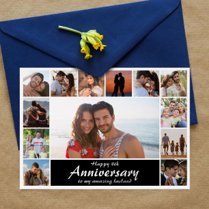 Carte de collage de photos de mariage moderne avec