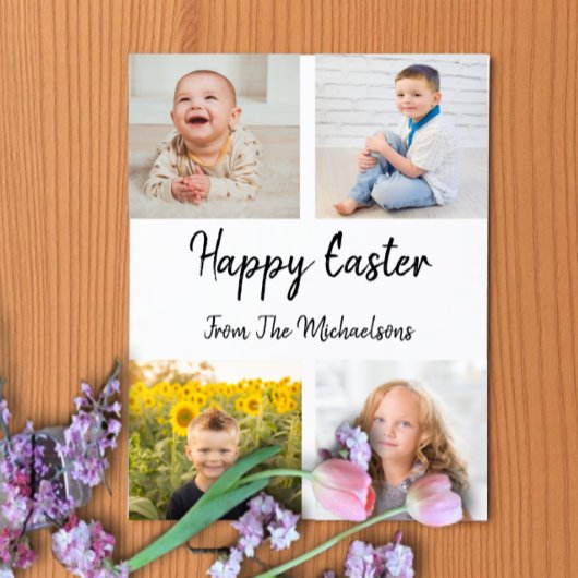 Carte de collage de photos de Pâques joyeuses