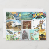 Carte de collage de timbres d'animaux postés inter (Devant)