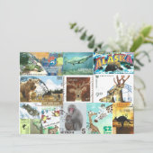 Carte de collage de timbres d'animaux postés inter (Debout devant)