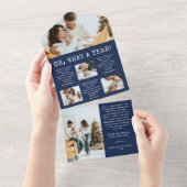 Carte de collage de vacances bleu marine (Déchirure)