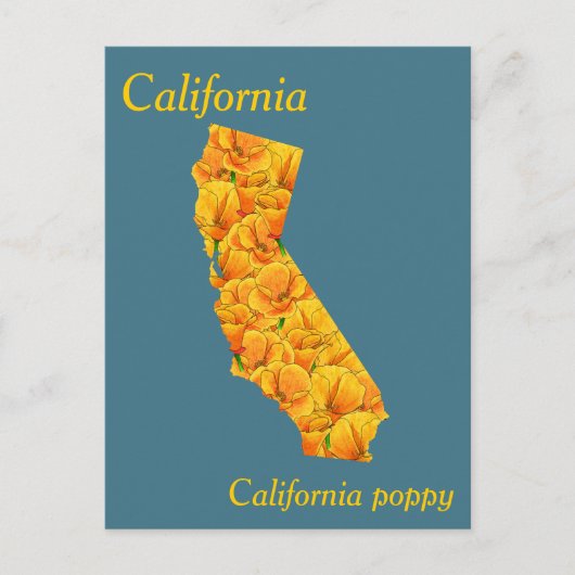 Carte de collage des fleurs de l'État de Californi (Devant)