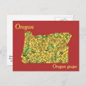 Carte de collage des fleurs de l'État de l'Oregon (Devant / Derrière)